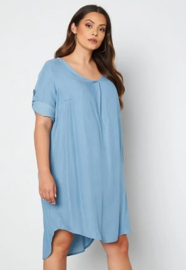 Only Carmakoma Jemma Life Denim Below Knee Dress Medium Blue Denim 44