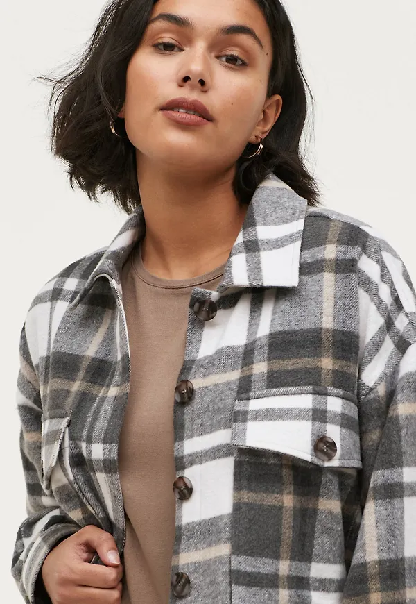 Ellos - Skjortjacka Miley Flannel - Grå