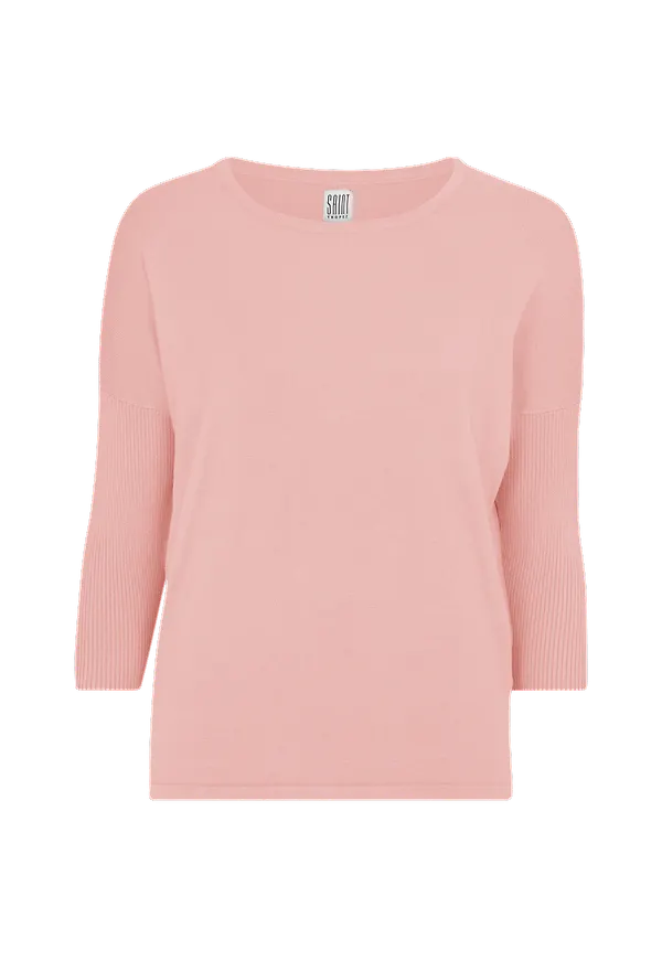 Saint Tropez - Tröja med ribbad ärm - Rosa
