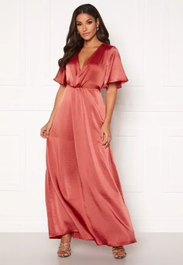 VILA Floating S/S Ancle Dress Dusty Cedar 38