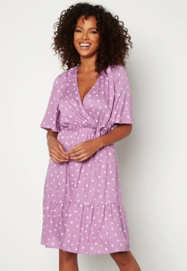 Happy Holly Reina wrap dress Lavender / Patterned 36/38