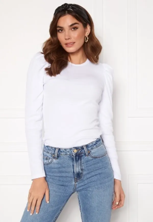 Pieces Anna LS Top Bright White XL