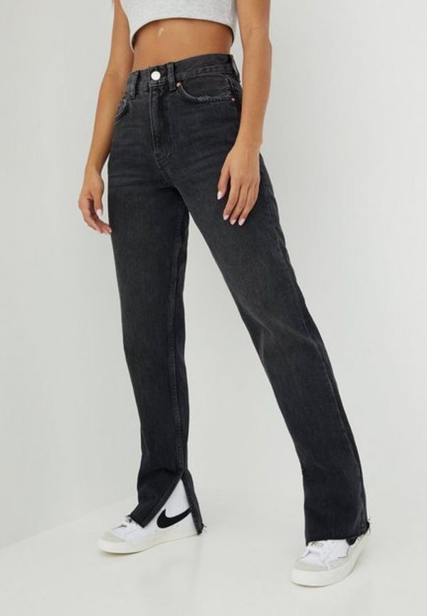 Gina Tricot Original slit jeans Straight Offblack