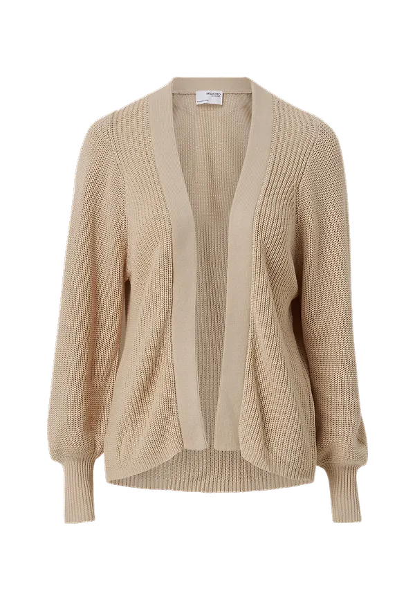 Selected FEMME - Cardigan slfEmmy LS Knit Cardigan - Natur