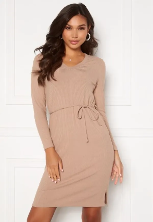 Happy Holly Charlie rib dress Light nougat 48/50