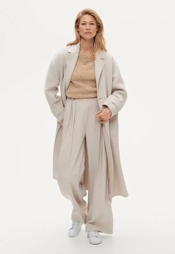 Ellos - Kappa Kim Wool Coat - Natur