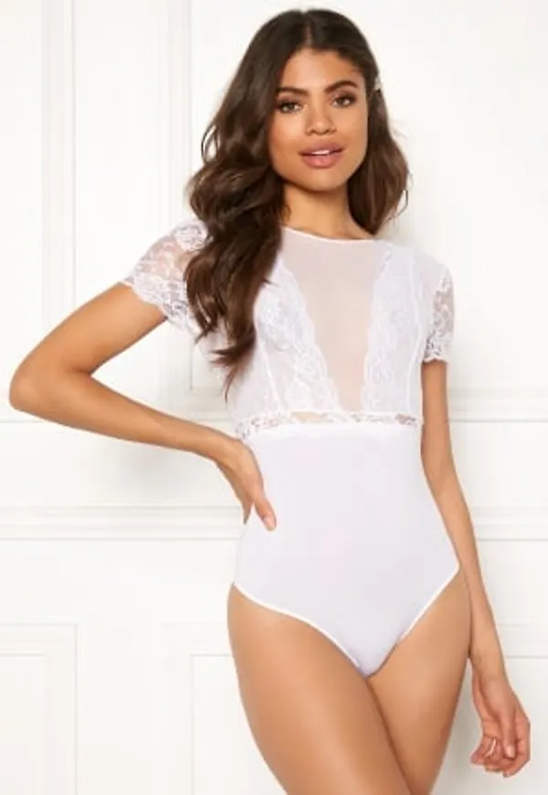 Pieces Sicca SS Bodystocking Bright White S