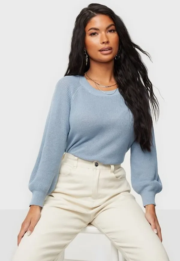 Vero Moda Vmnewlex Sun 3/4 Blouse Noos Stickade tröjor Blue Fog