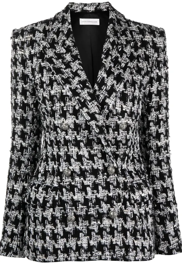 Faith Connexion hundtandsmönstrad blazer - Svart