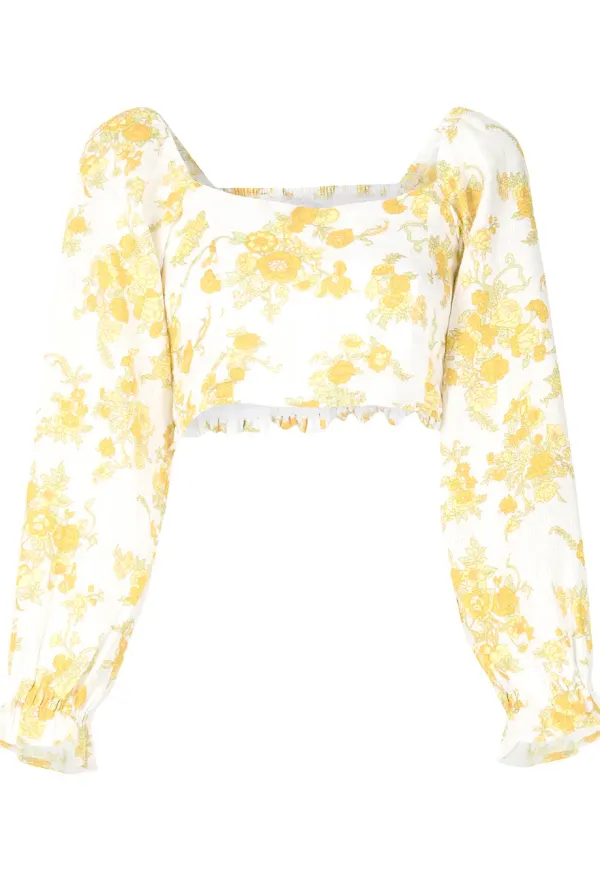 Faithfull Carmody blommig blus - Gul