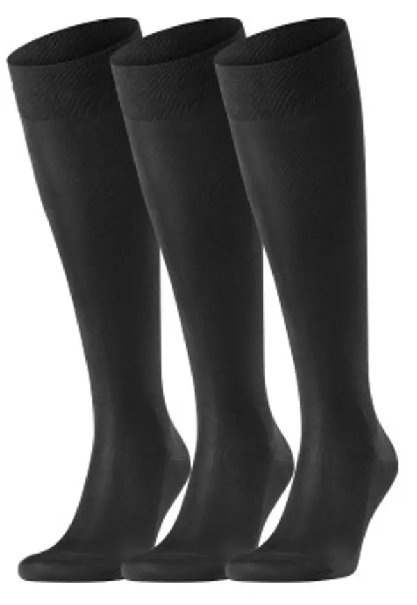Falke Strumpor 3P Tiago Knee-high Svart bomull Strl 39/40 Herr