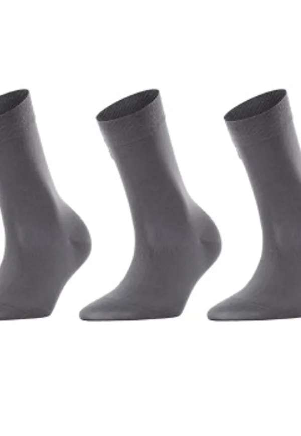 Falke Strumpor 3P Women Cotton Touch Mörkgrå Strl 39/42 Dam