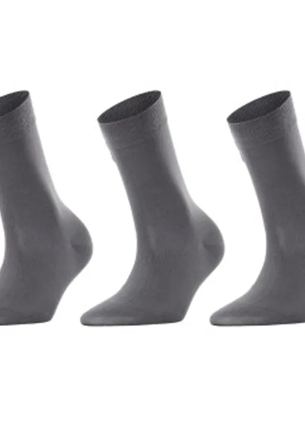 Falke Strumpor 3P Women Cotton Touch Mörkgrå Strl 39/42 Dam