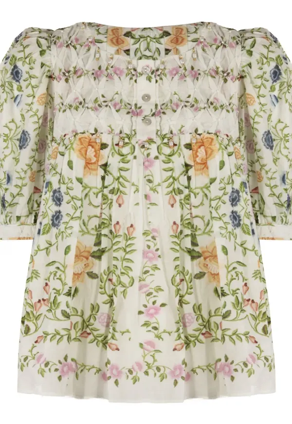 FARM Rio blommig blus - Neutral