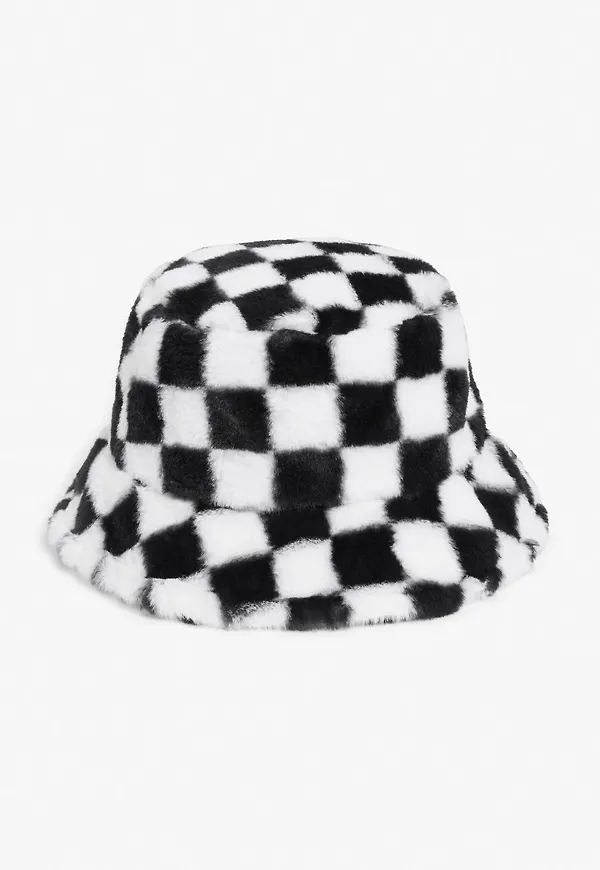 Faux fur bucket hat - Black