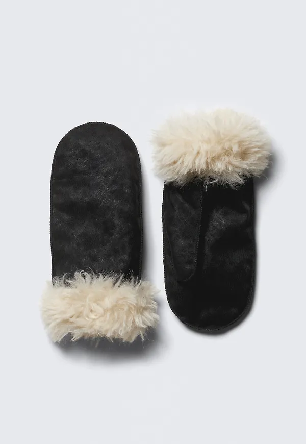 Faux Fur-Lined Mittens