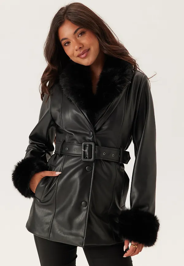 Faux Fur PU Jacket