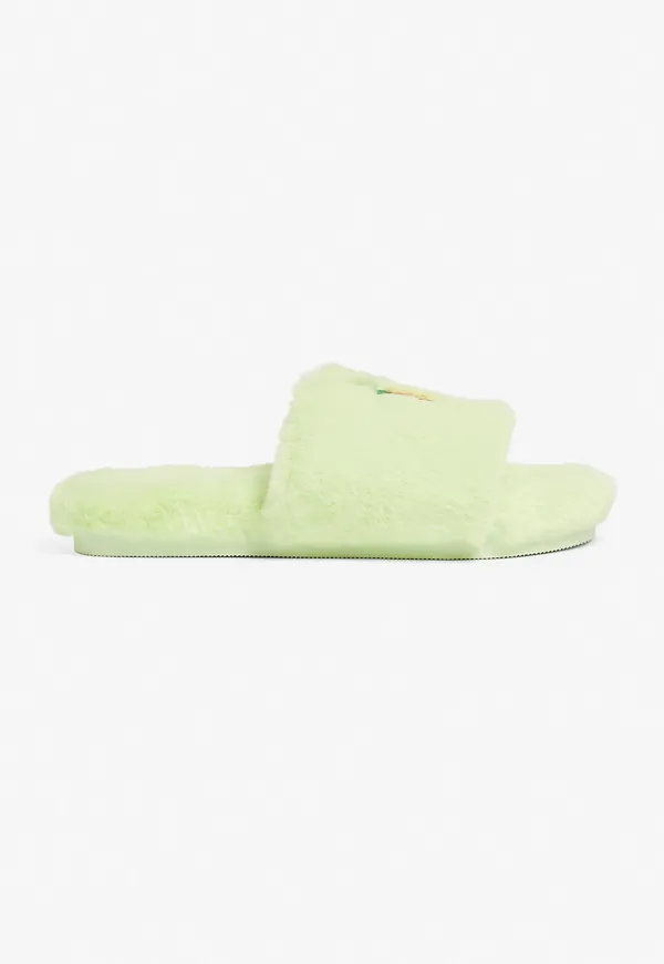 Faux fur slippers - Green