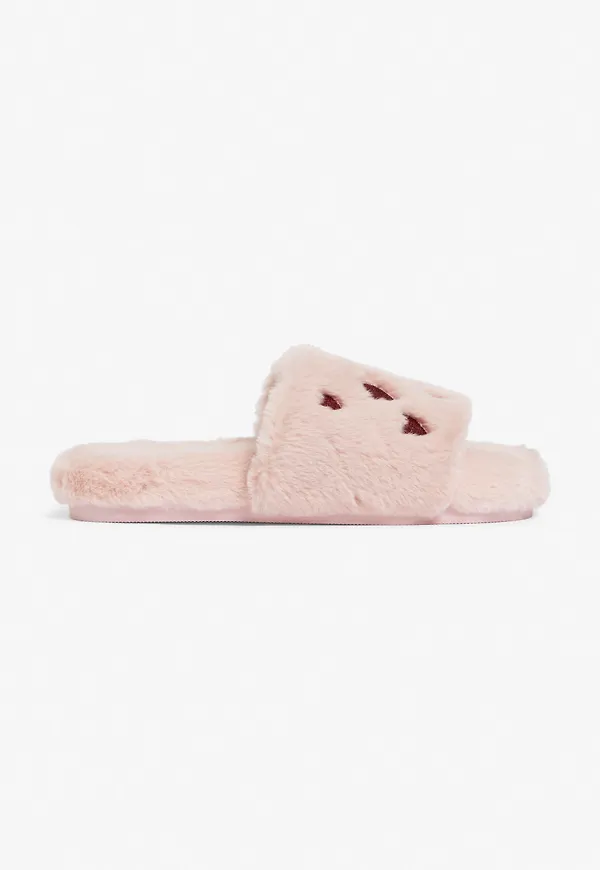 Faux fur slippers - Orange