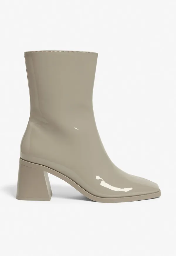 Faux leather ankle boots - Beige