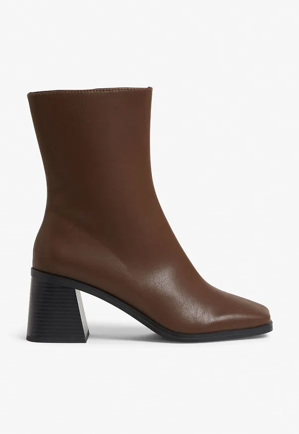 Faux leather ankle boots - Beige