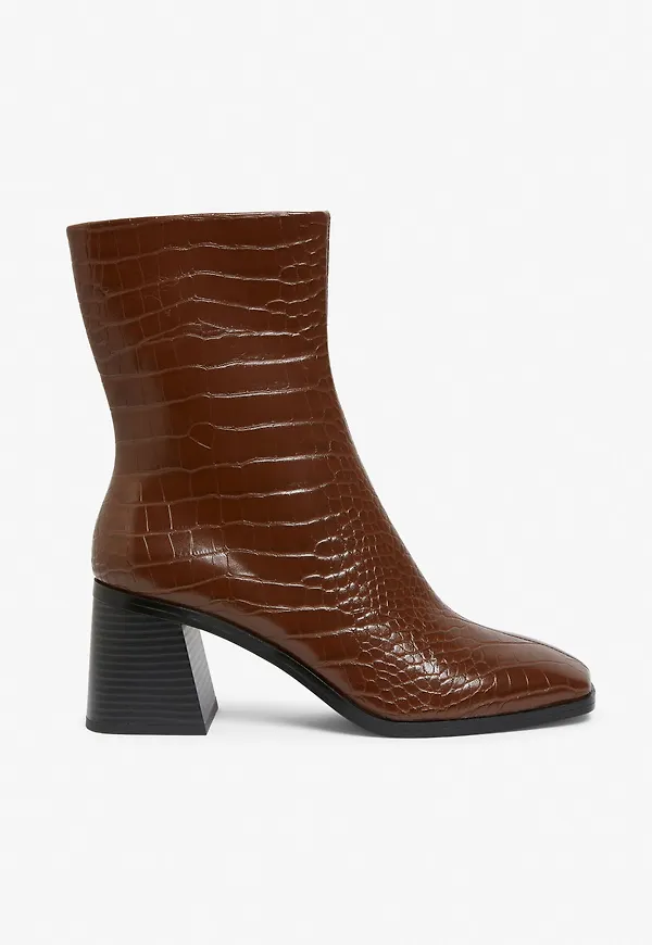 Faux leather ankle boots - Beige