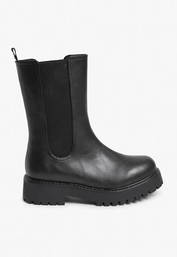 Faux leather ankle boots - Black
