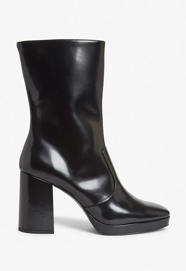 Faux leather boots - Black