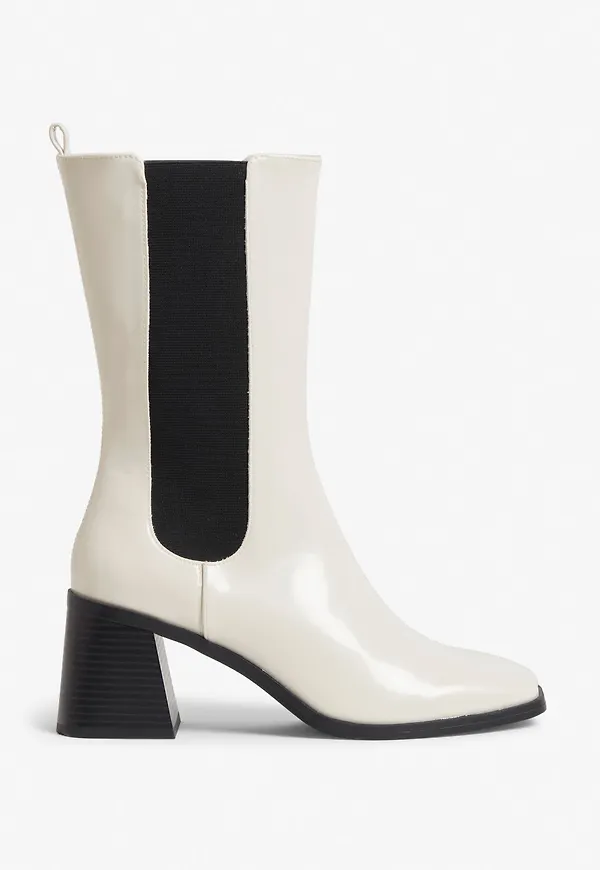 Faux leather chelsea boots - Beige