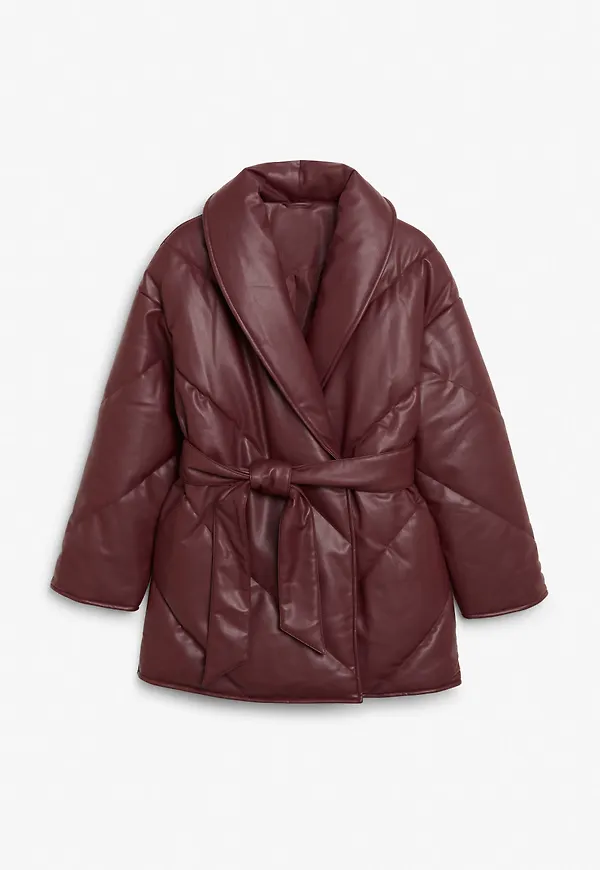 Faux leather coat - Red
