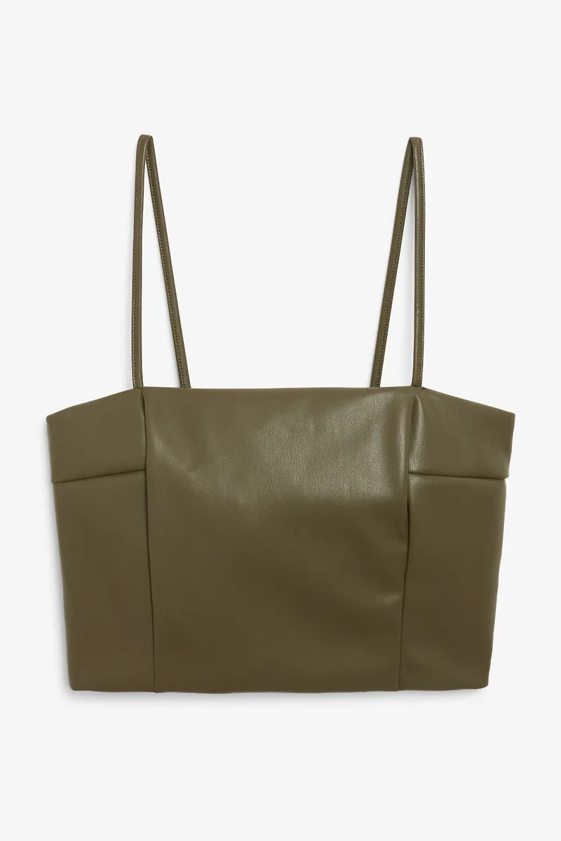 Faux leather crop top - Green