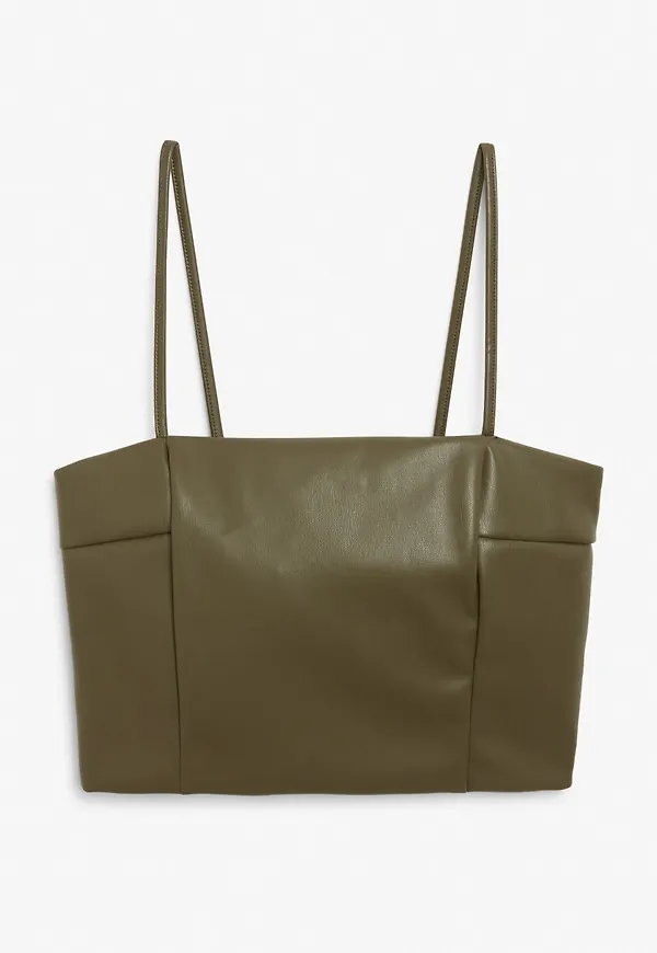 Faux leather crop top - Green