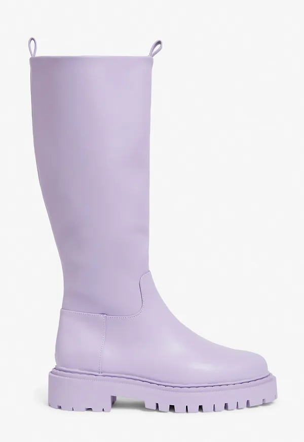 Faux leather knee-high boots - Purple