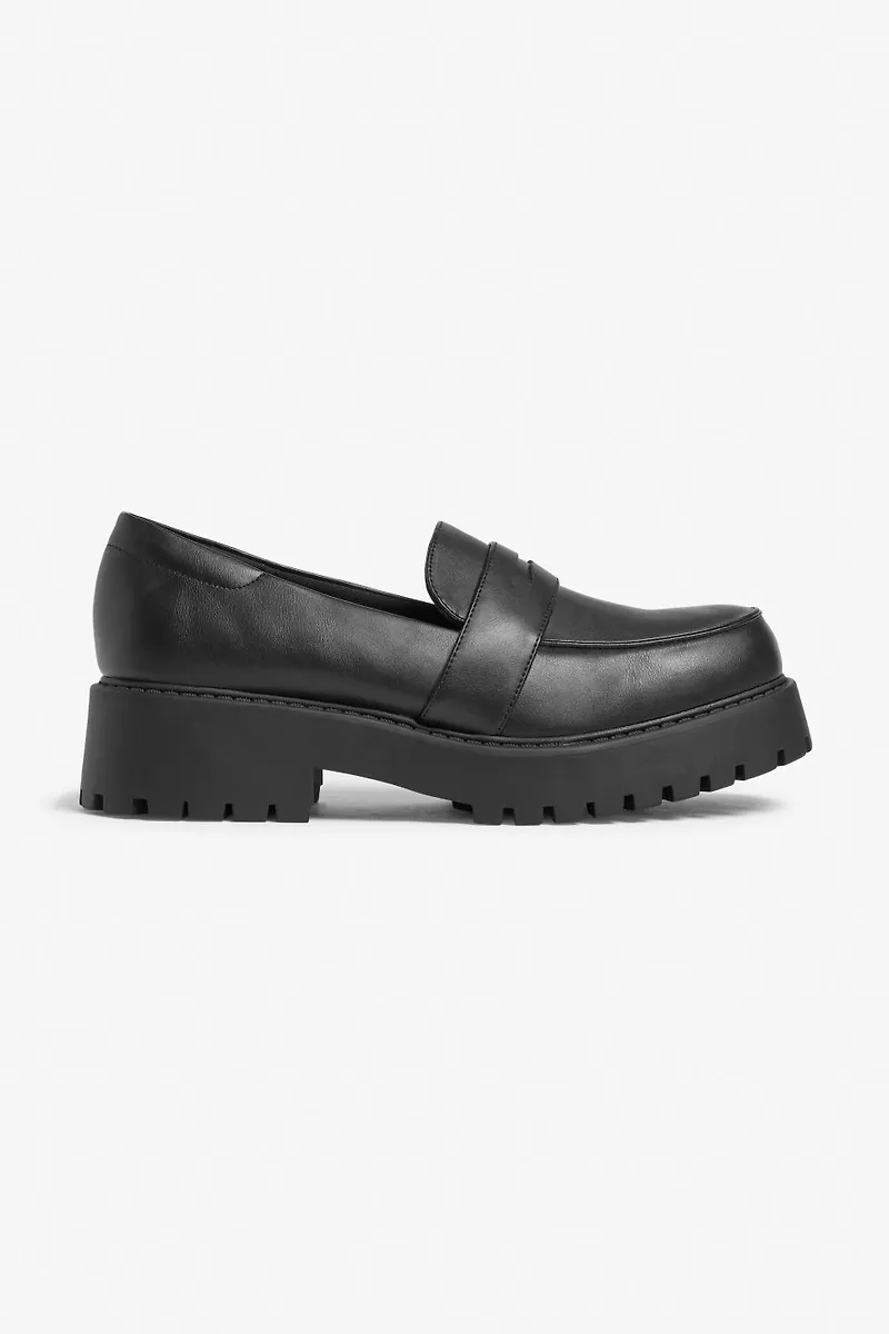 Faux leather loafer - Black