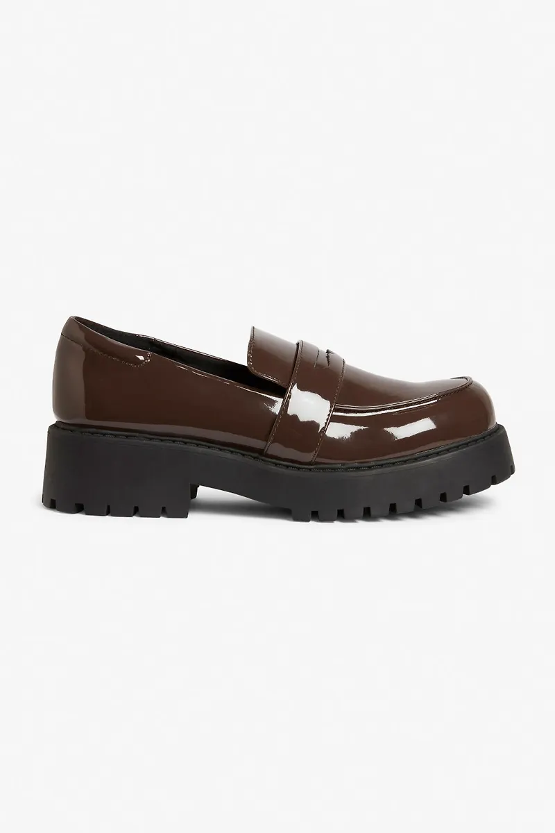 Faux leather loafer - Brown