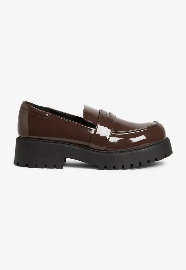 Faux leather loafer - Brown