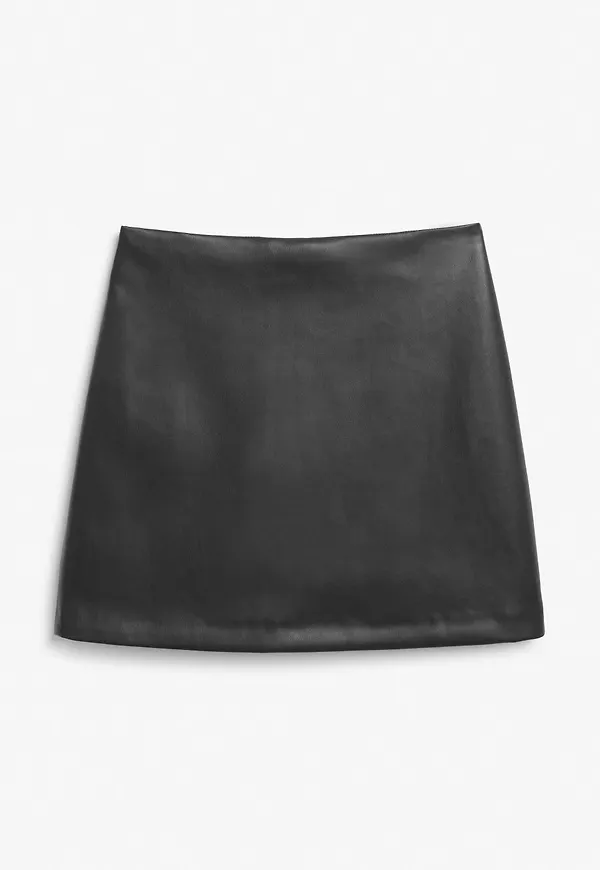 Faux leather mini skirt - Black