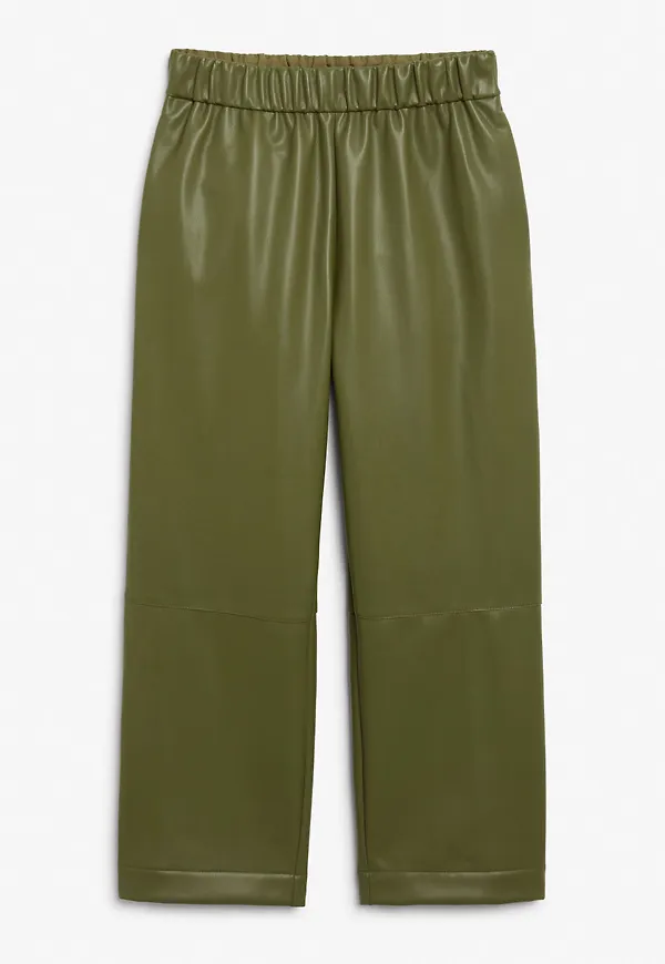 Faux leather trousers - Green