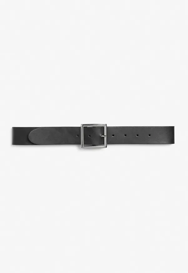 Faux leather waist belt - Black