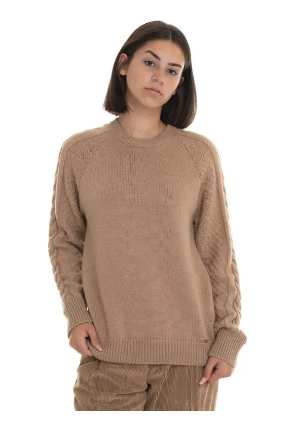 Fay Round-necked pullover Brun, Dam
