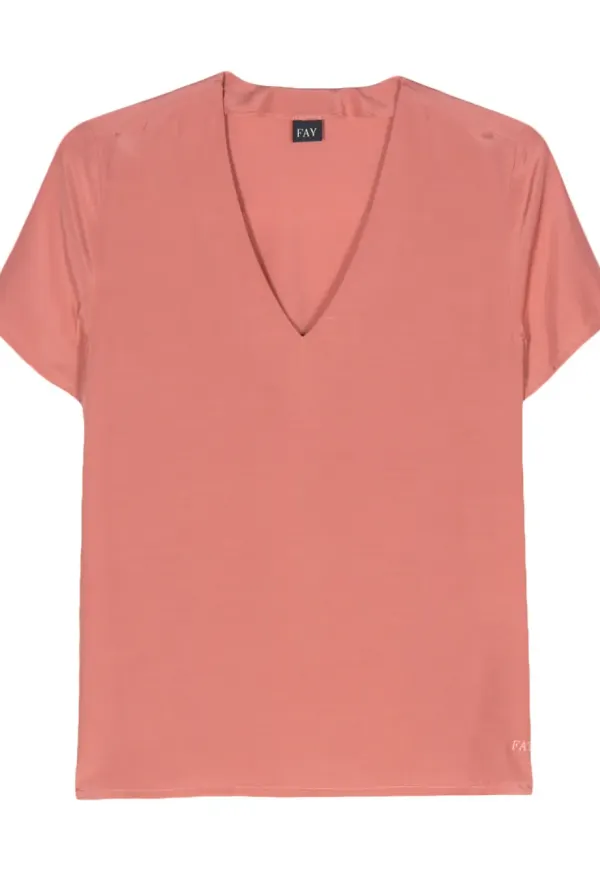 Fay v-ringad blus - Rosa