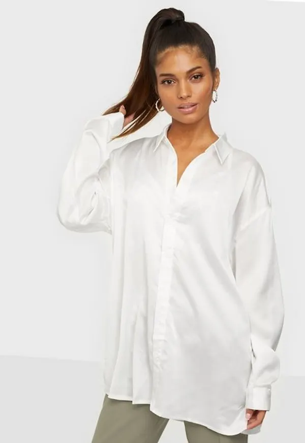Missguided Basic Satin Shirt Skjortor