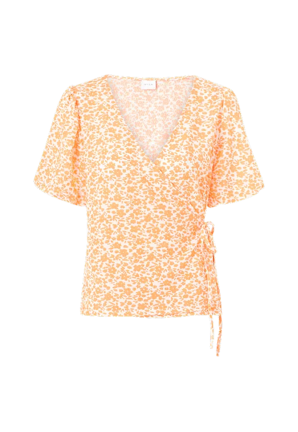 Vila - Blus viSantia S/S Wrap Top - Vit