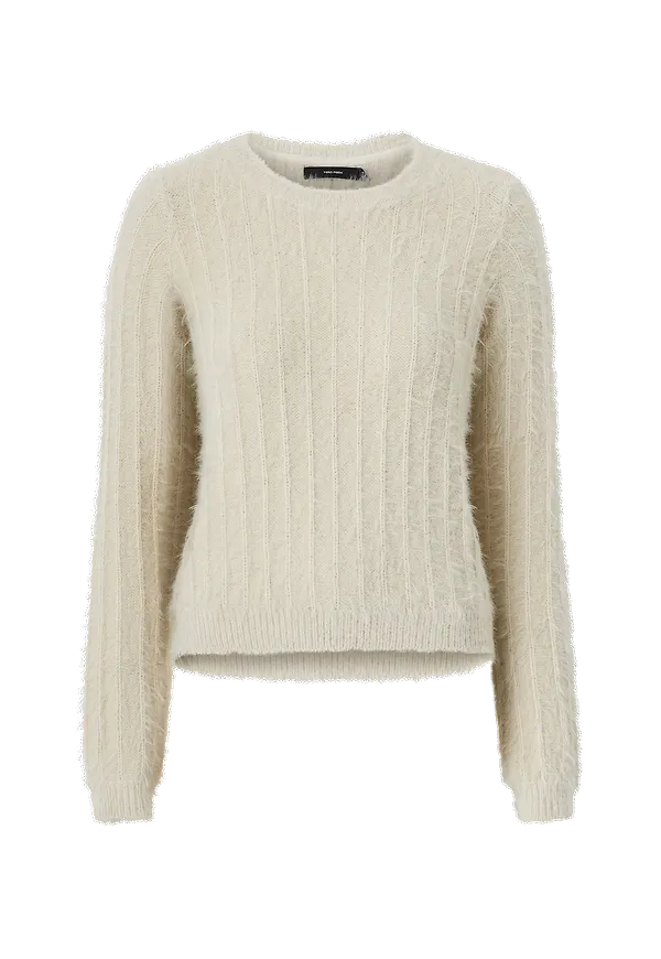 Vero Moda - Tröja vmLapoilu LS O-neck Blouse - Natur
