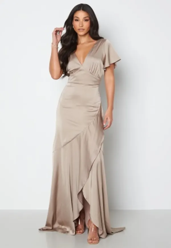 Bubbleroom Occasion Lilibeth Satin Gown Champagne 44