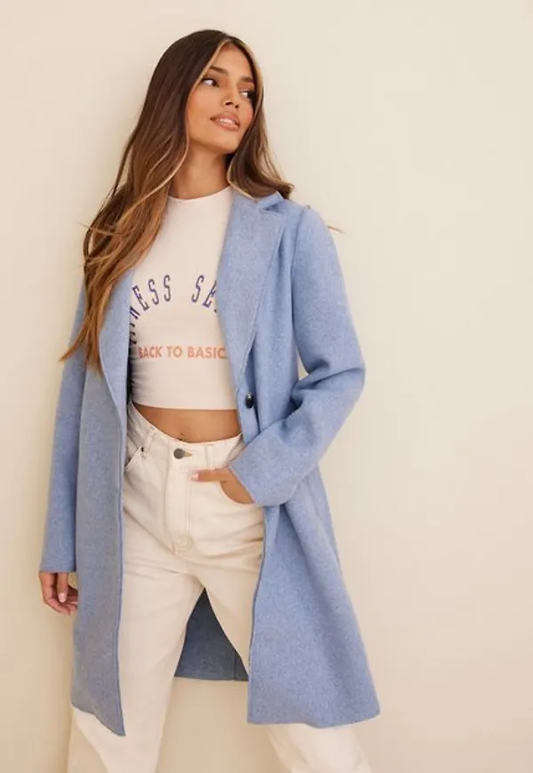 Only Onlcarrie Bonded Coat Otw Noos Kappor Kentucky Blue W.Melange