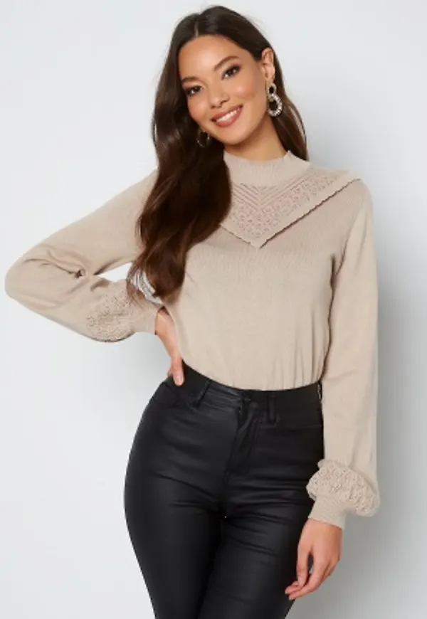 Object Collectors Item Sharon L/S Knit Pullover Silver Gray S