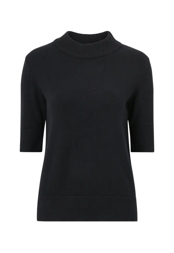 Vila - Topp Viril Crew Neck 2/4 Knit Top - Svart