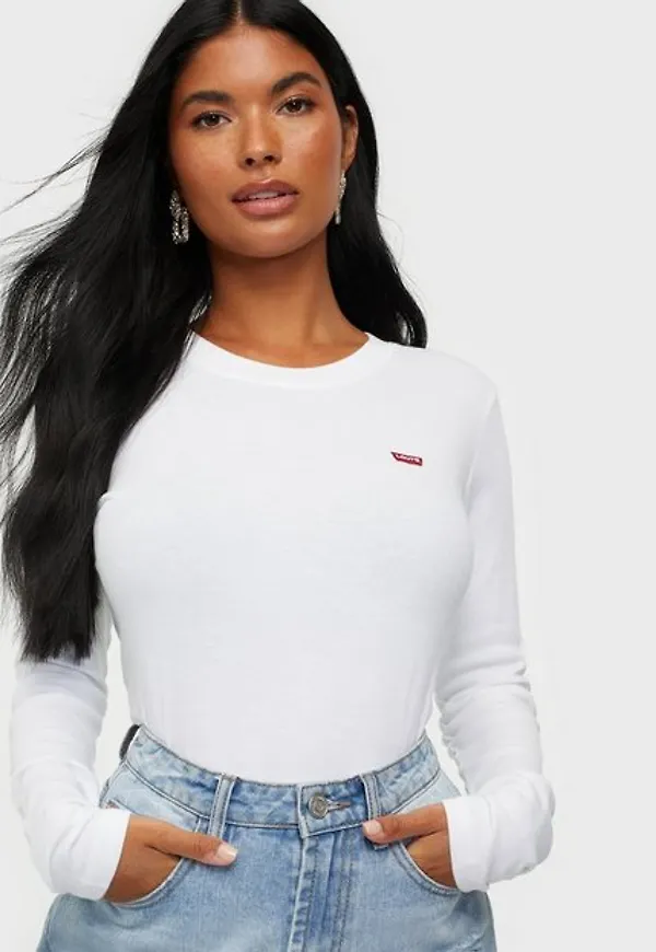 Levi's Ls Baby Tee Långärmade toppar Vit