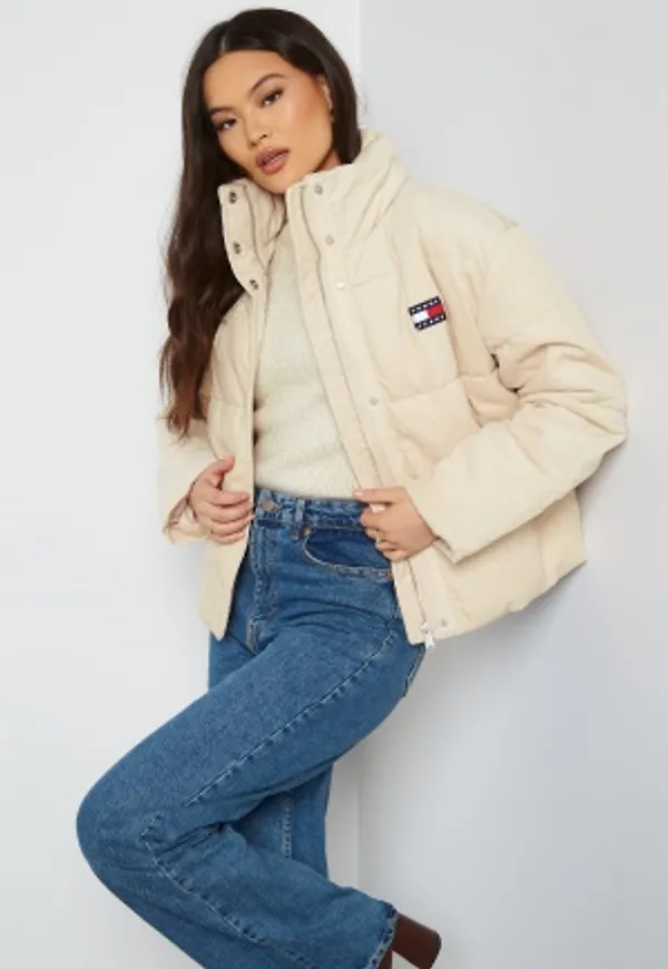 TOMMY JEANS Cord Puffa Jacket ABI Smooth Stone M